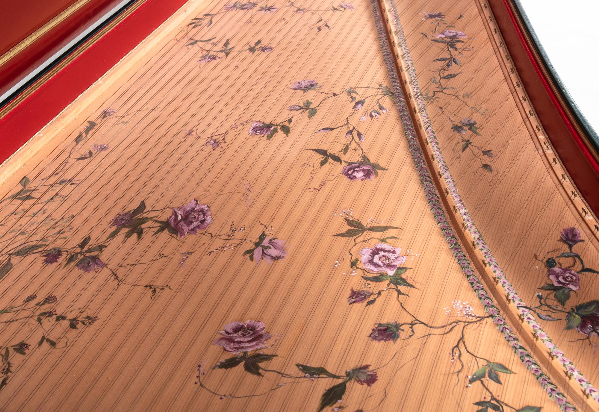 A Dutch Green Painted and Parcel Gilt Harpsichord