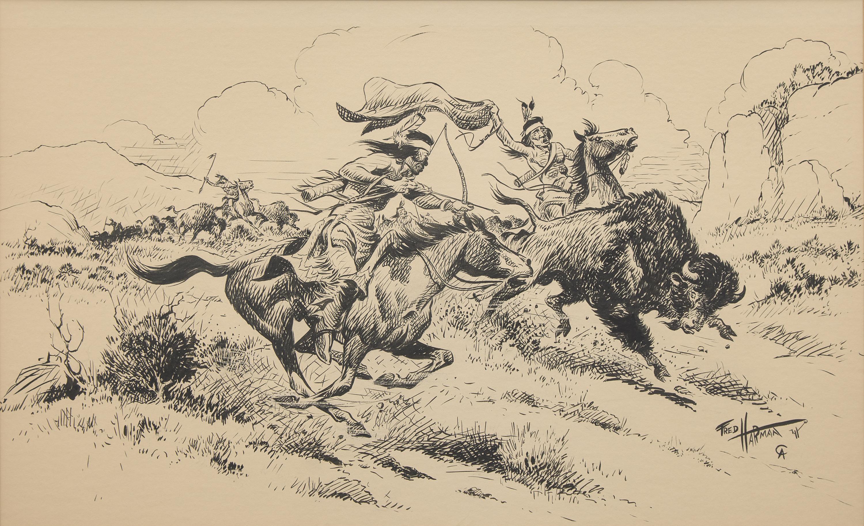 [Native-Americana] Harman, Fred. Original Illustration