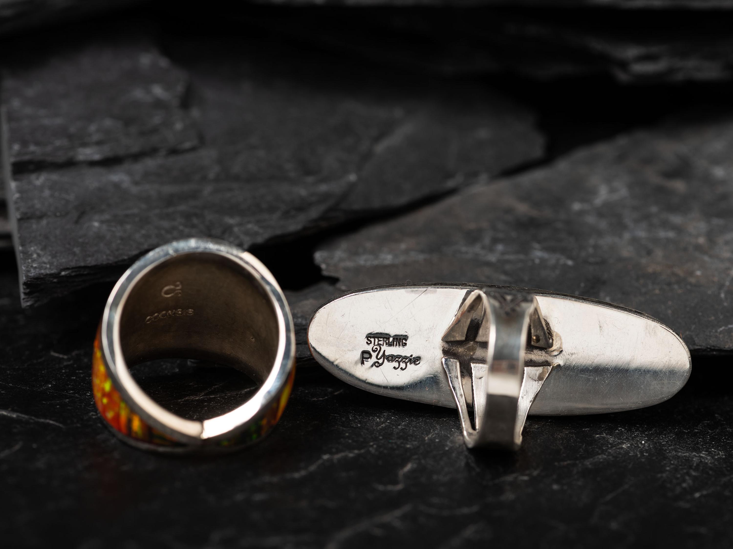 Kewa, Zuni, and Navajo Earrings and Ring