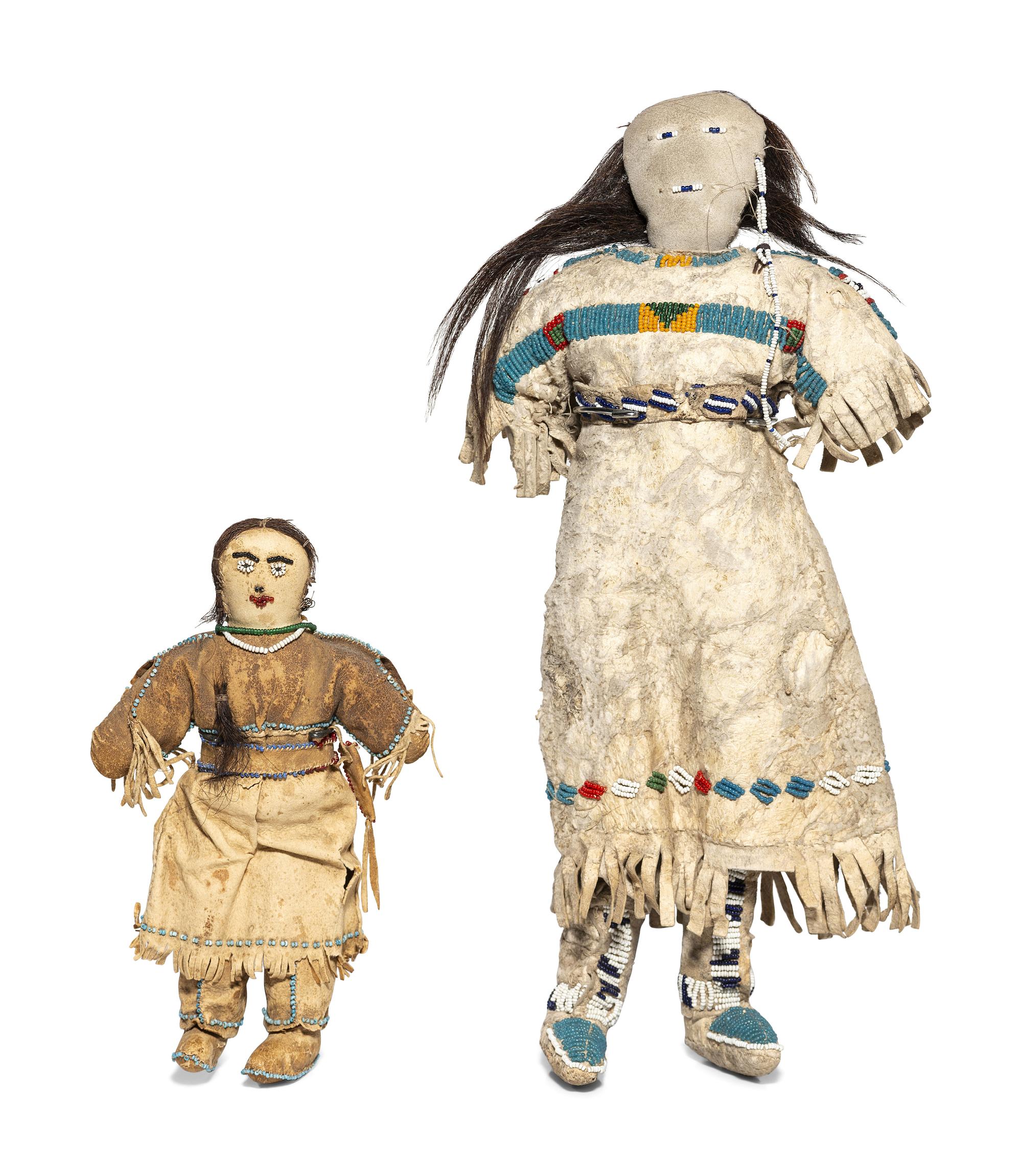Plains Beaded Hide Dolls