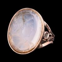 A Hellenistic Chalcedony Ringstone with a Bust of Hercules