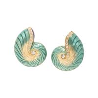 ENAMEL AND DIAMOND CLIP EARRINGS