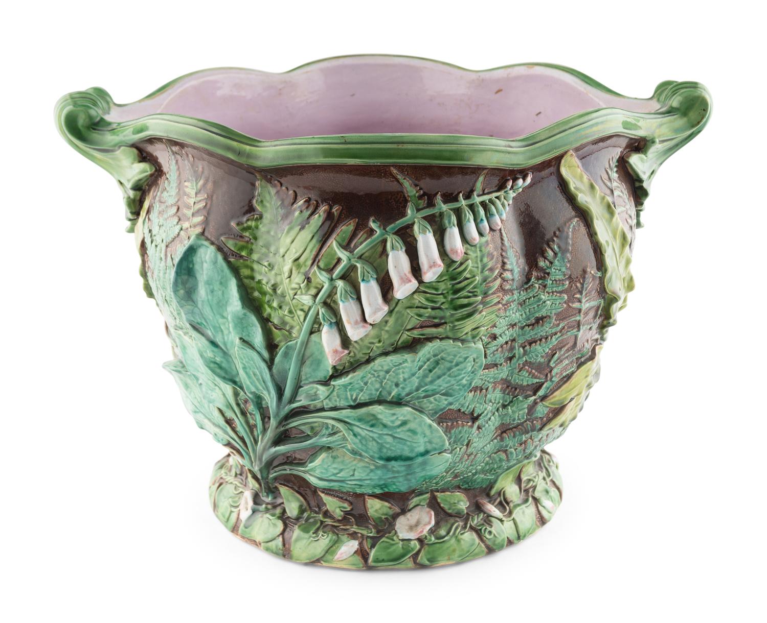 A Pair of Majolica Jardinières