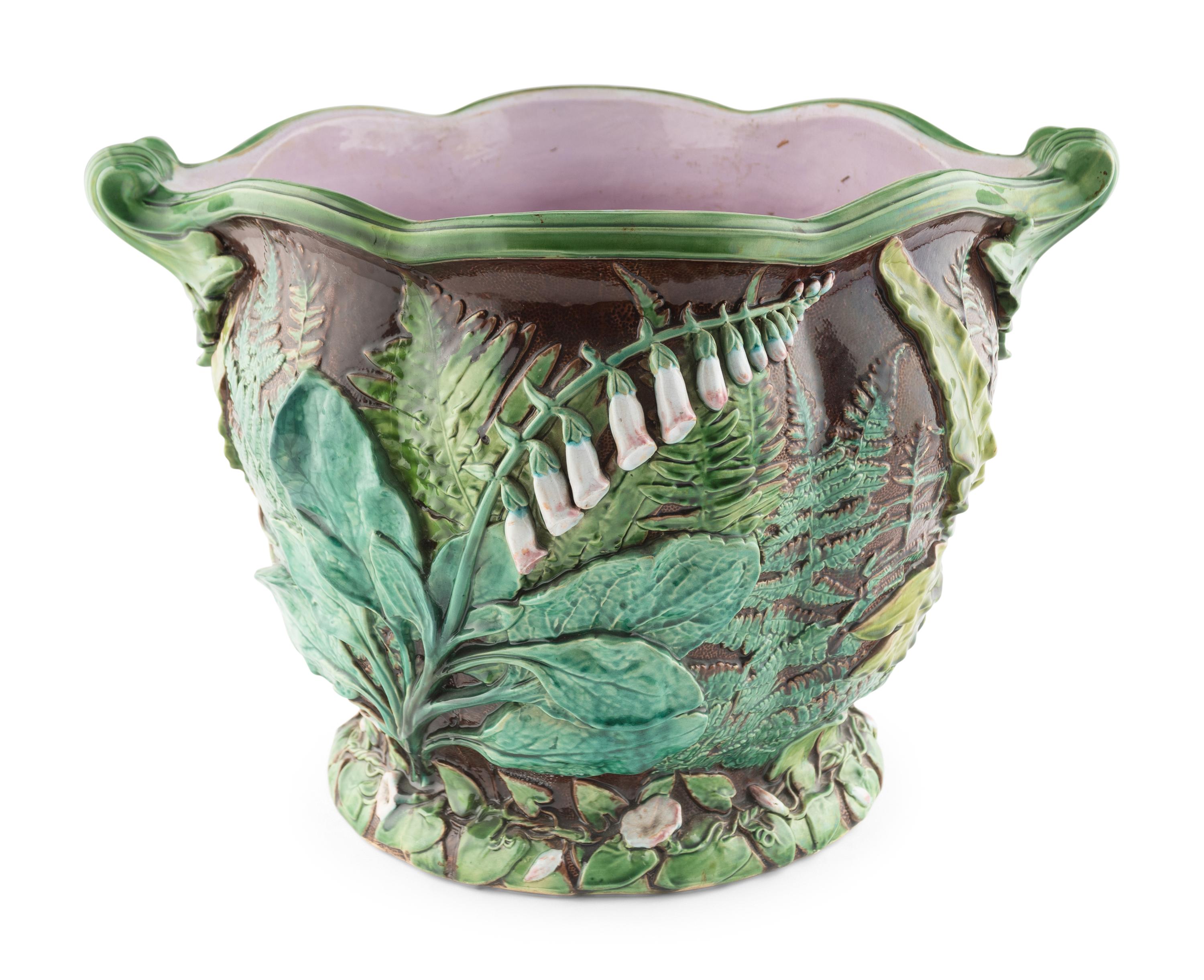 A Pair of Majolica Jardinières
