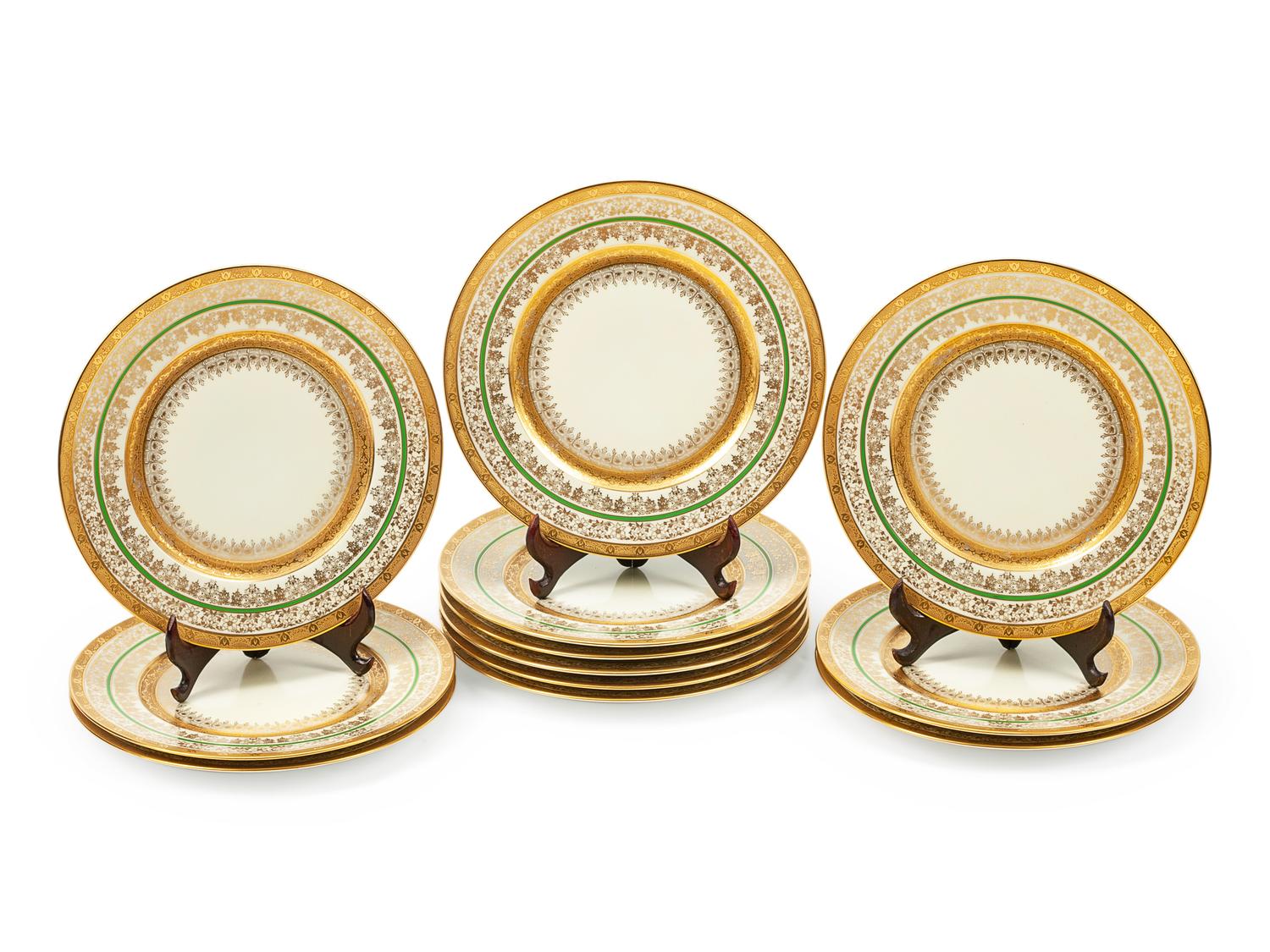 A Set of Twelve Continental Porcelain Plates