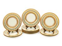 A Set of Twelve Continental Porcelain Plates