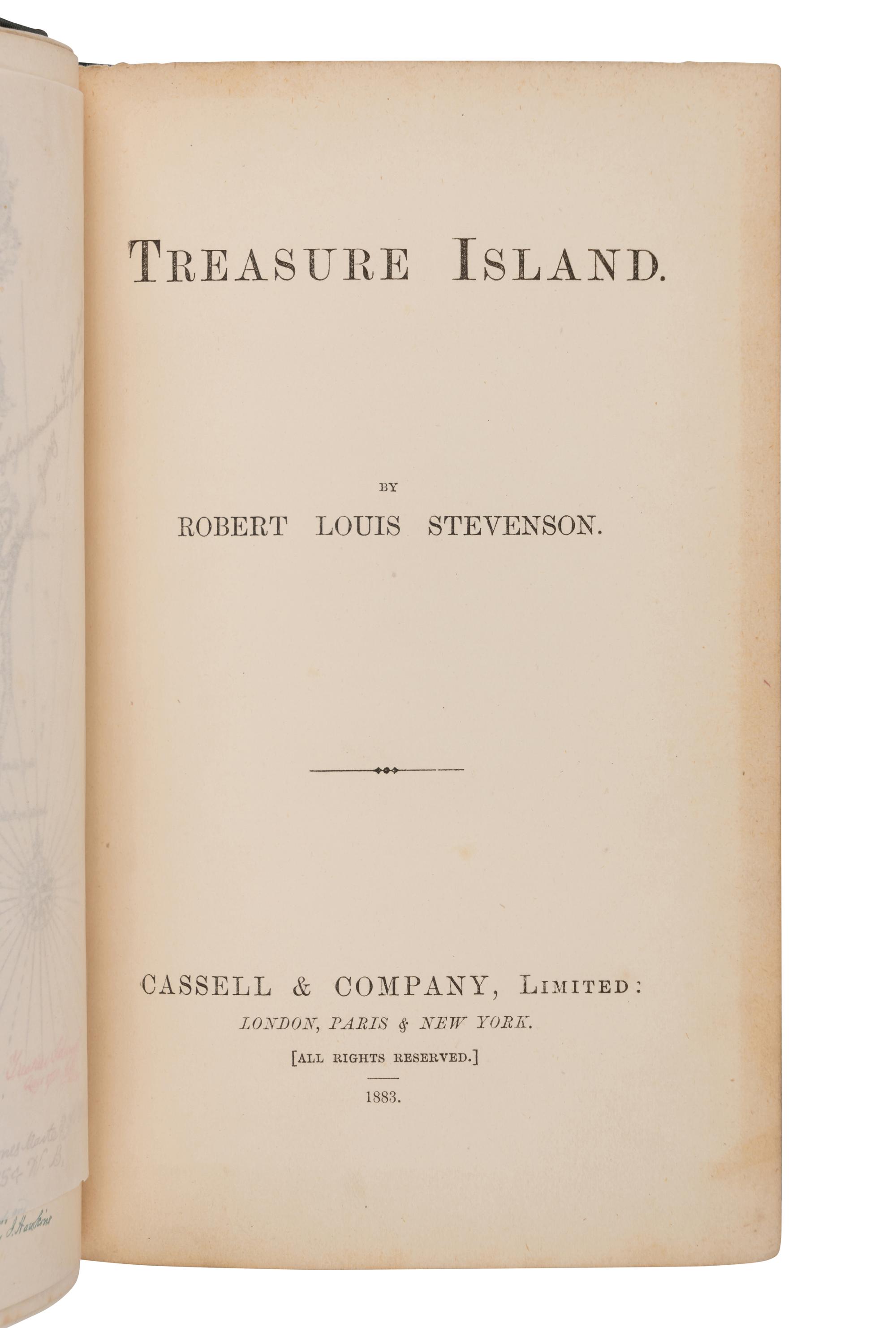STEVENSON, Robert Louis (1850-1894). Treasure Island . London, Paris & New York: Cassell & Company, 1883.
