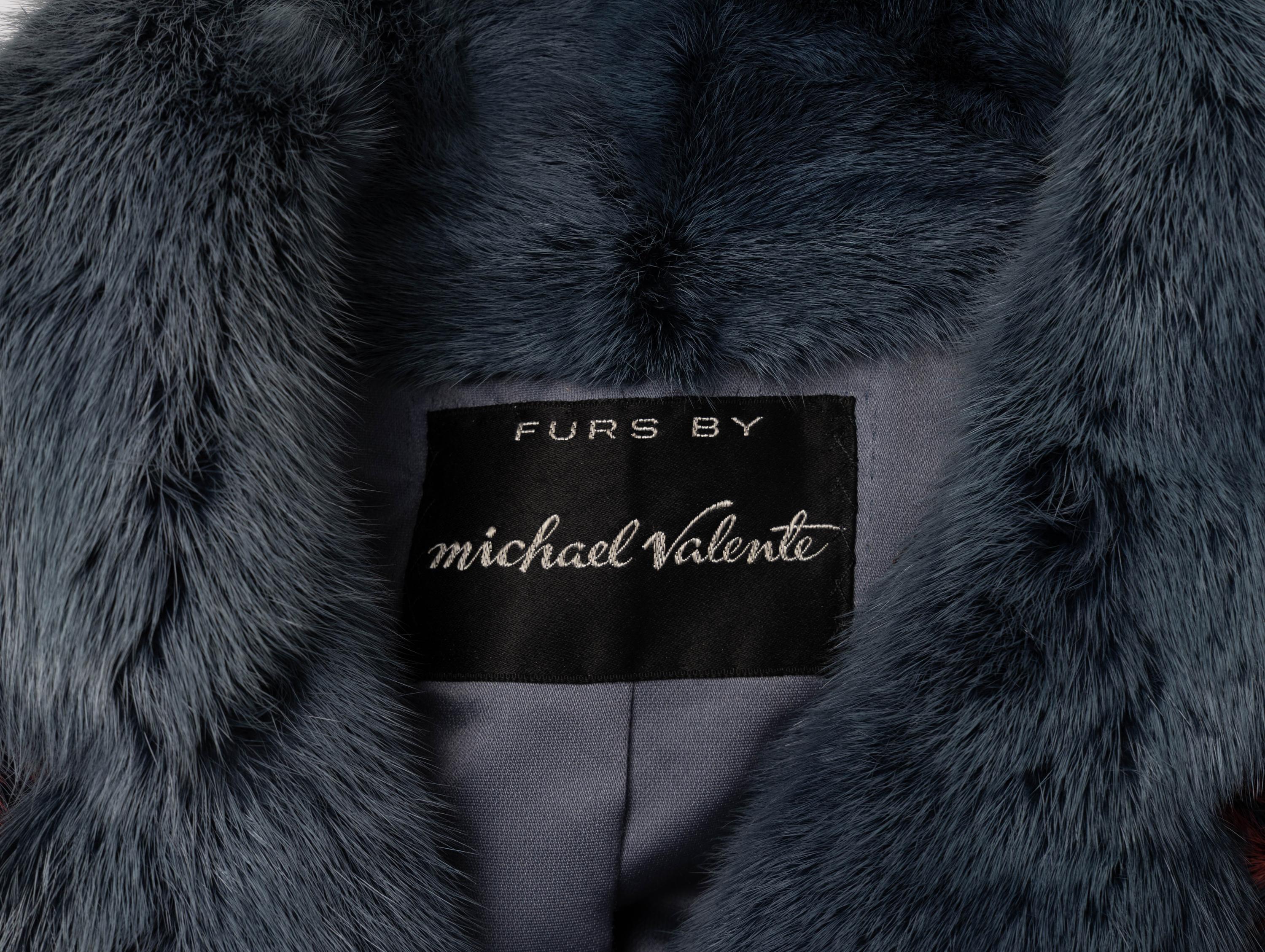 Givenchy, Red & Blue Chevron-Dyed Mink Fur Coat