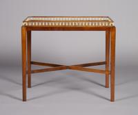 An English Mahogany Serving Tray on Stand, Height 21 x width 23 3/4 x depth 16 inches.
