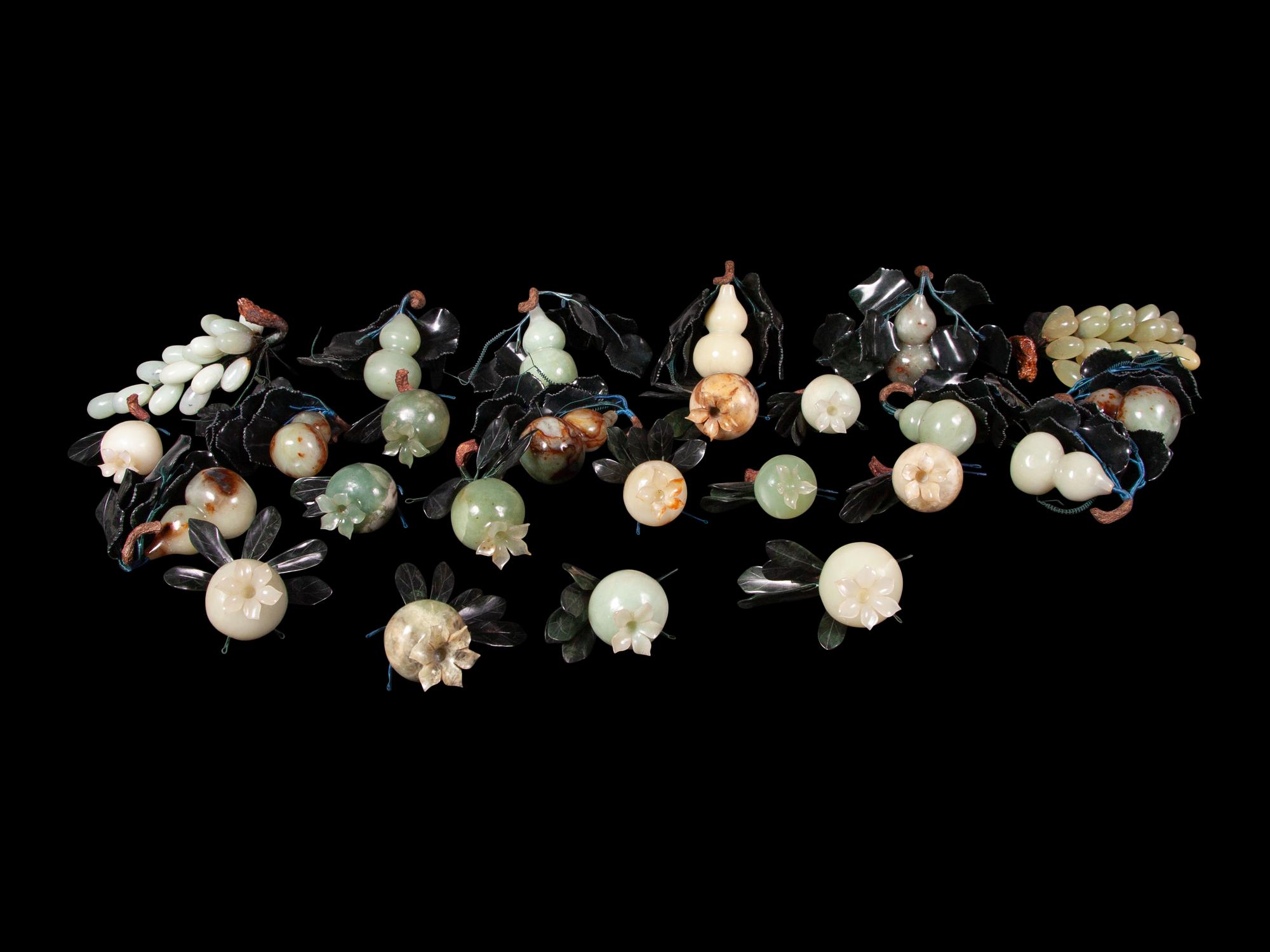 25 Chinese Jade and Hardstone Models of Fruits