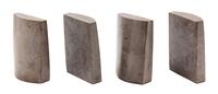 [BOOKENDS]. Two pair of grey soapstone bookends. Height of each, 8-in.