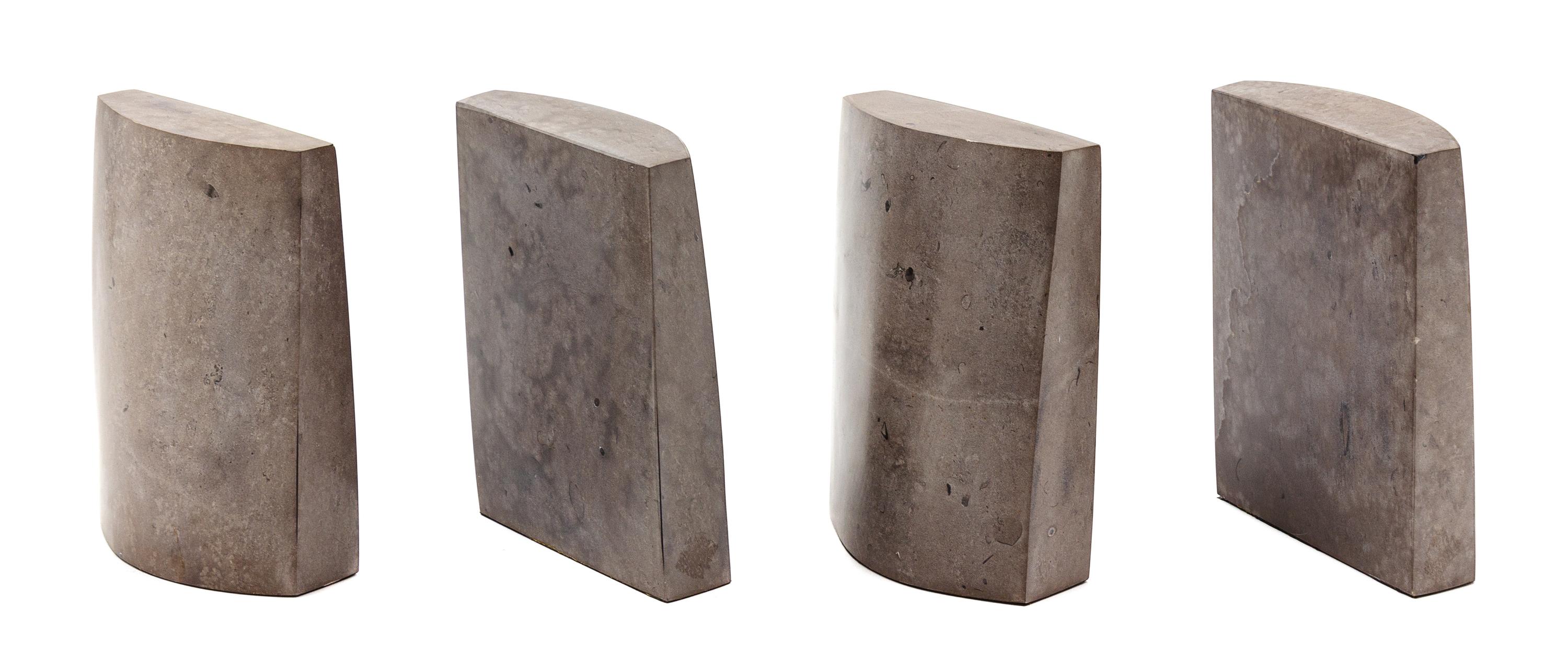 [BOOKENDS]. Two pair of grey soapstone bookends. Height of each, 8-in.