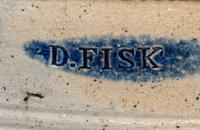 A Daniel Fisk Four Gallon Cobalt Decorated Stoneware Crock