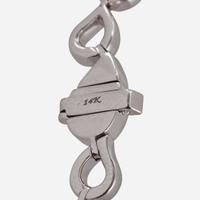 A 14K White Gold, Emerald, and Diamond Necklace
