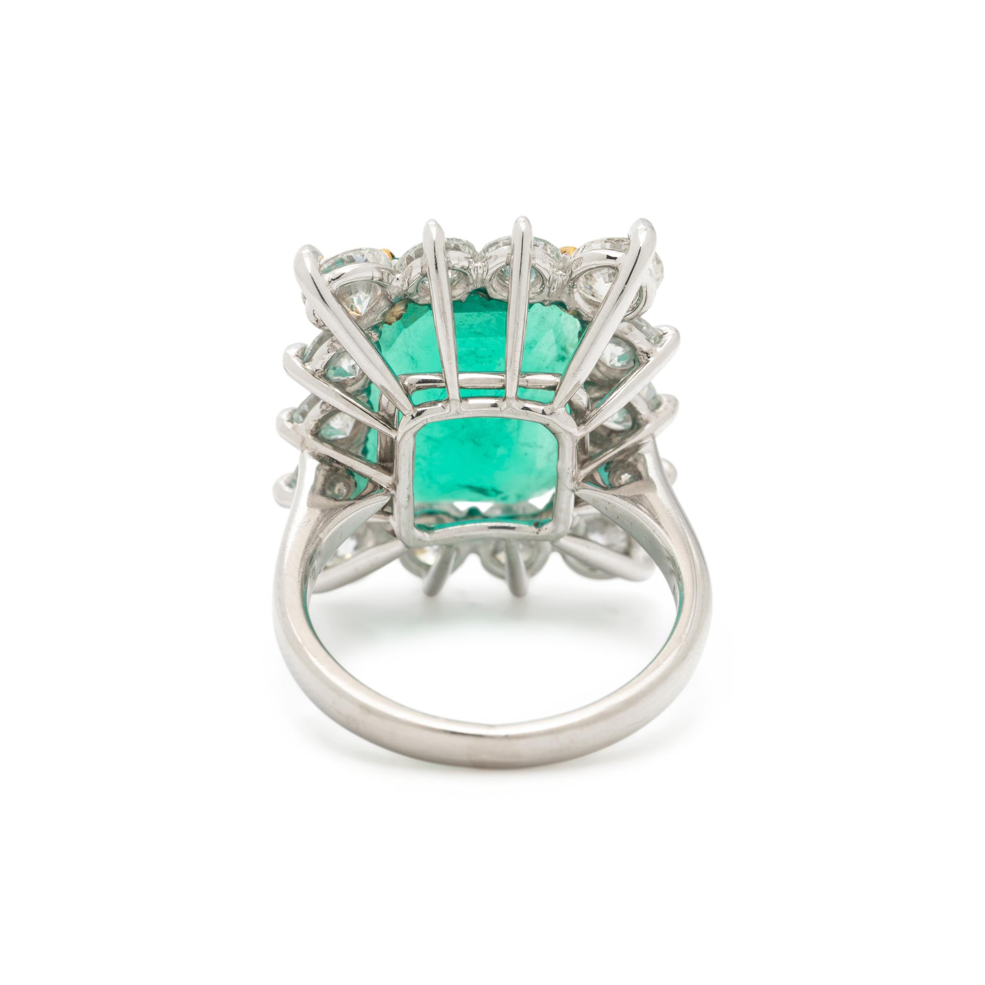 COLOMBIAN EMERALD AND DIAMOND RING