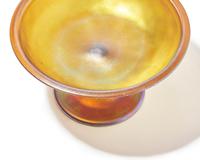 Gold Favrile glass vase and footed compote