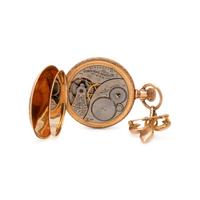 ELGIN, 14K YELLOW GOLD HUNTER CASE POCKET WATCH WITH LAPEL BROOCH