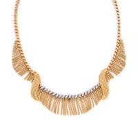 STERLÉ, YELLOW GOLD AND DIAMOND NECKLACE