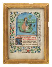 [LEAVES—ILLUMINATED MANUSCRIPTS]. Leaf from a French Book of Hours in Latin. [Paris?, second half 15th century].