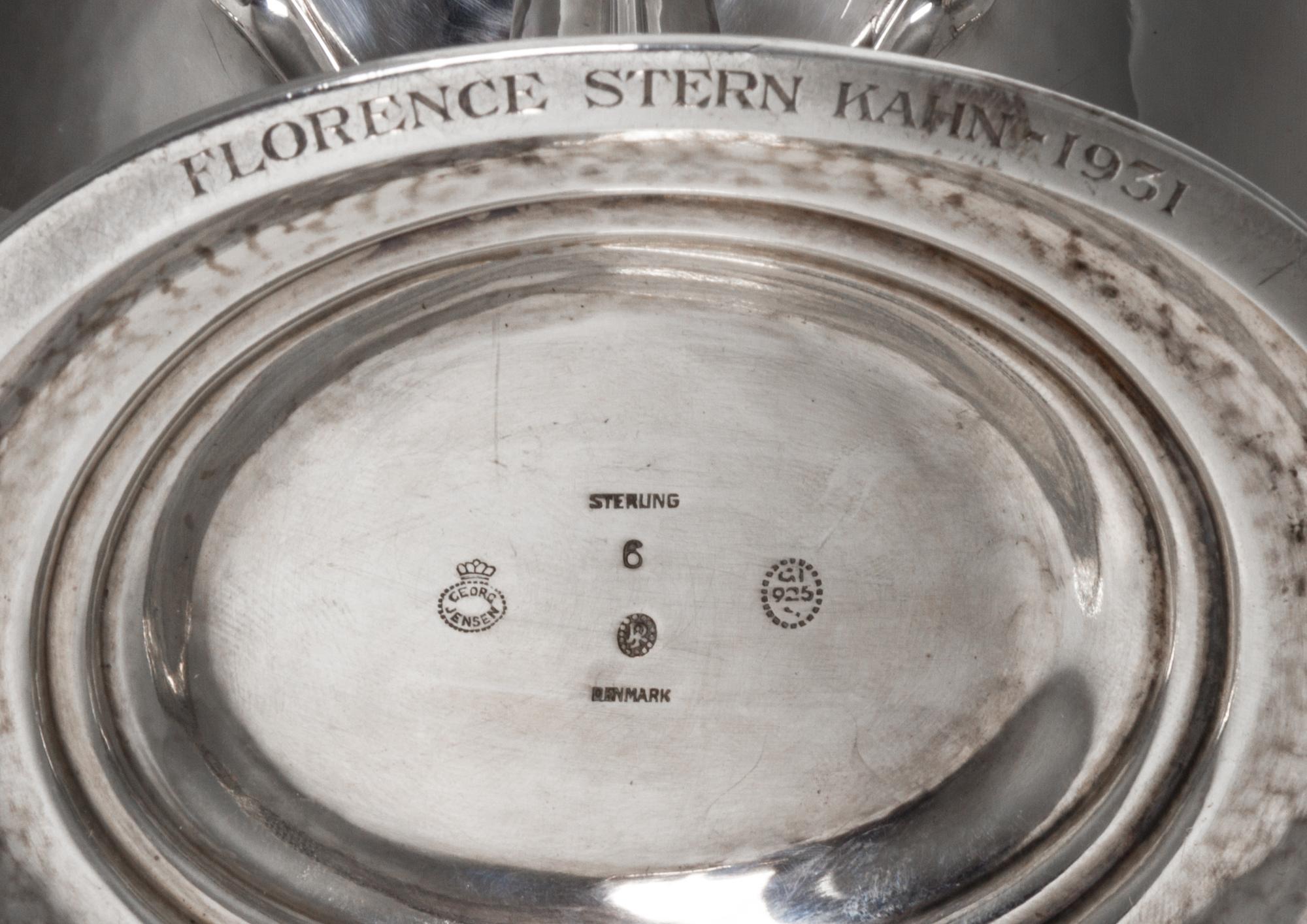 A Danish Silver Compote, Georg Jensen, Copenhagen, 1925-1932, no. 6, designed by Johan Rohde, having a circular bowl and an oval foot.