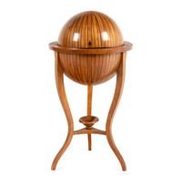 A Biedermeier Part-Ebonized Fruitwood Globe-Form Work Box