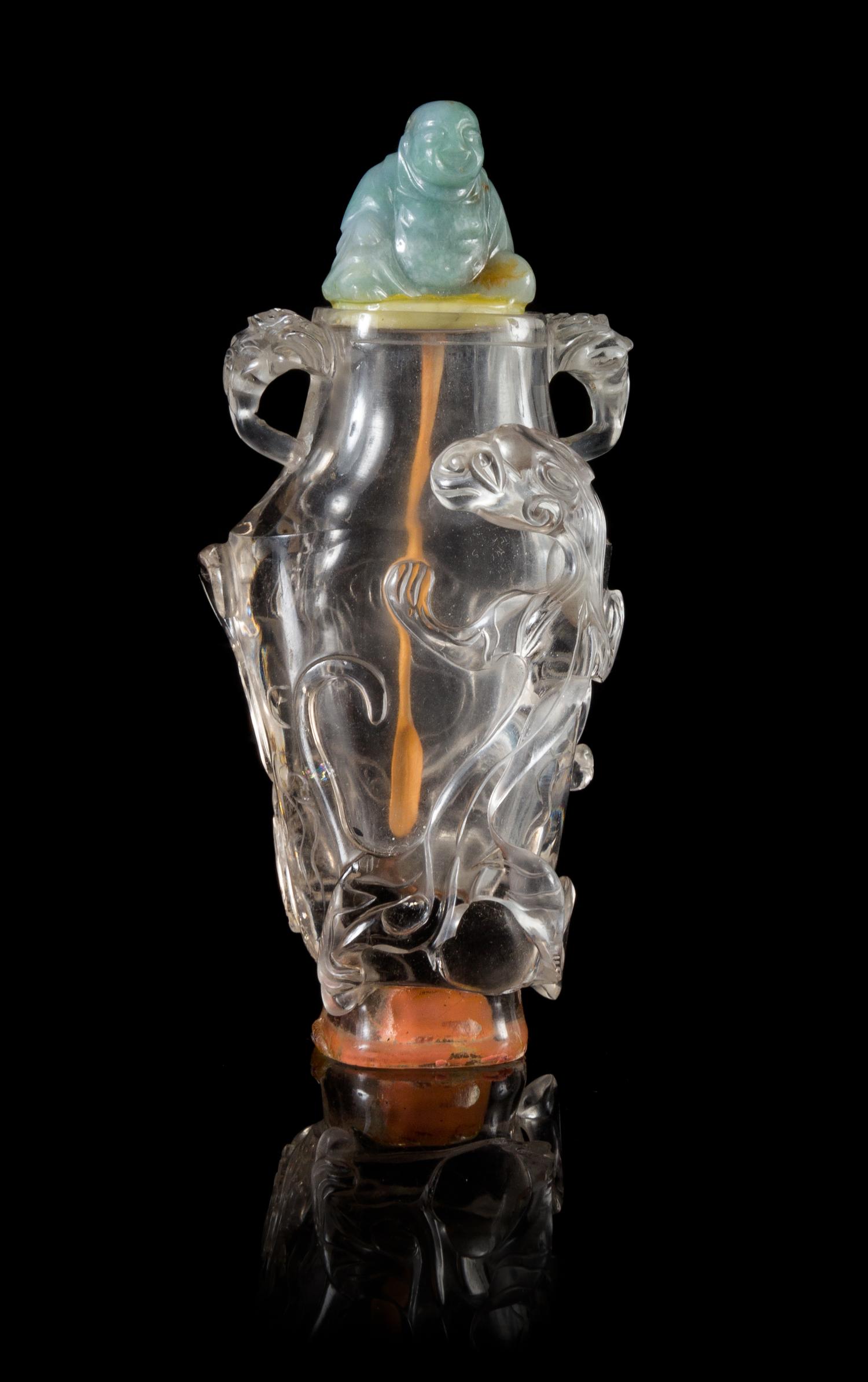 A Rock Crystal Vase Height 5 inches.
