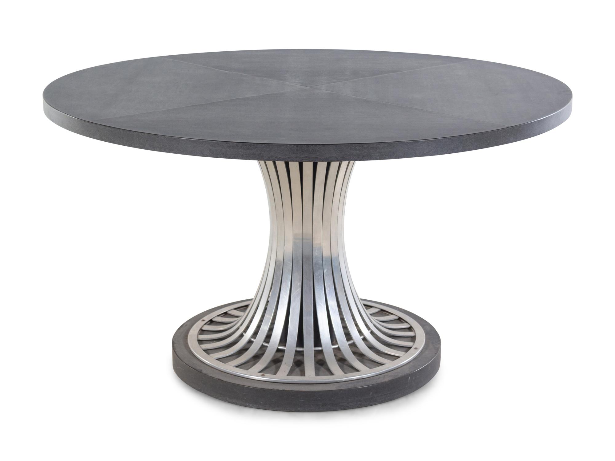 A Modernist Marble and Chrome Center Table