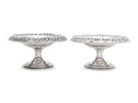 A Pair of S. Kirk and Son Silver Repoussé Compotes
