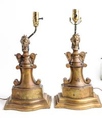 A Pair of Continental Figural Lamps Height overall 19 1/2 inches. — 20TH CENTURY