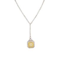 SOPHIA D., YELLOW DIAMOND, DIAMOND, AND PLATINUM LAVALIER NECKLACE
