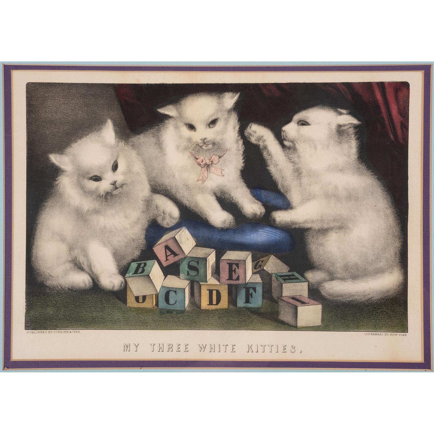 [LINCOLNIANA]. CURRIER & IVES, publishers. A group of 2 lithographs, incl. example featuring Abraham Lincoln.