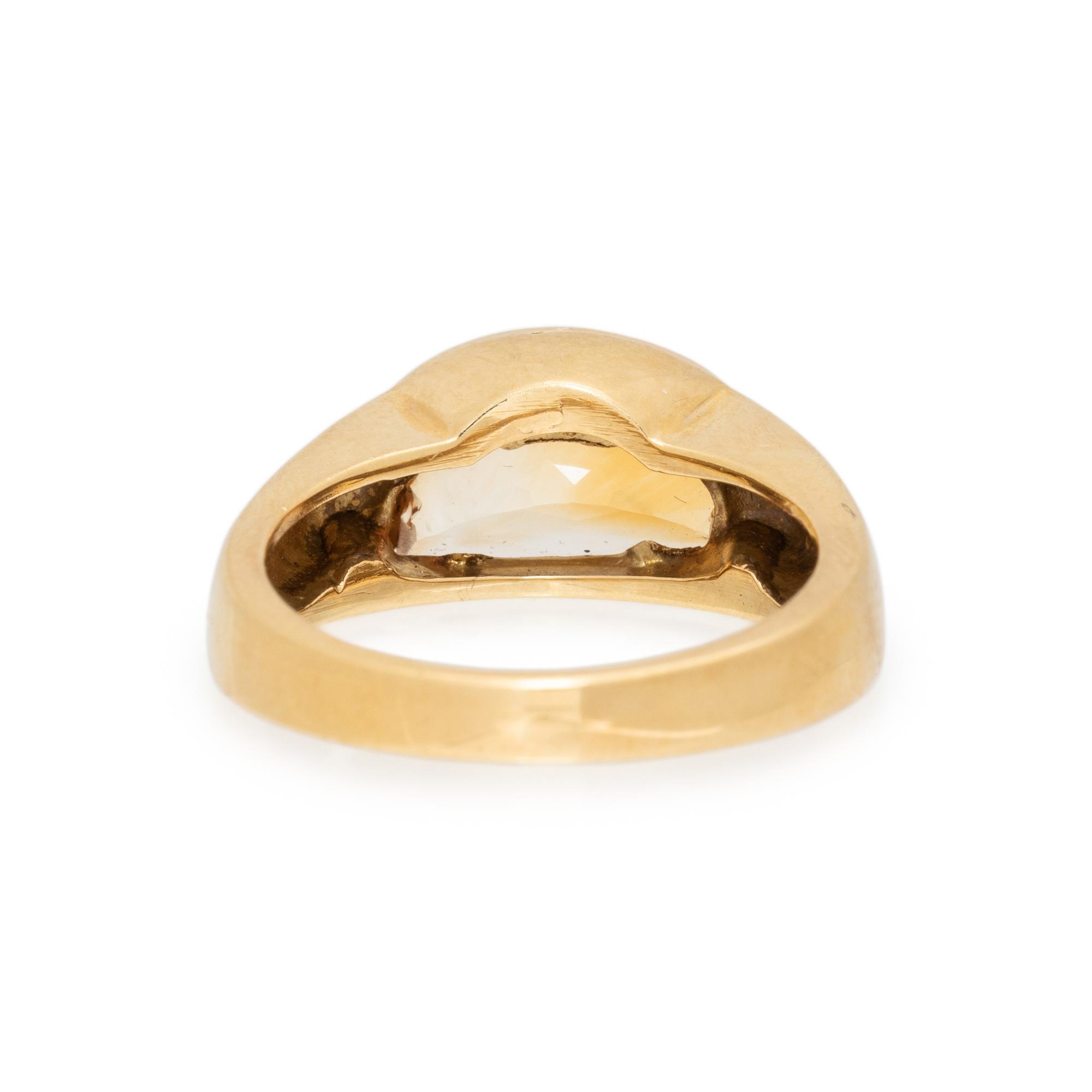 MOVADO, YELLOW GOLD, CITRINE AND DIAMOND RING AND EARCLIPS