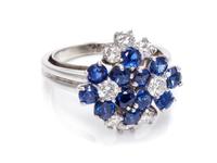 A Platinum, Sapphire and Diamond Ring,