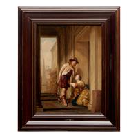 Jan De Bray (Dutch, born c. 1627-1697) — Mercury and Aglauros at the door of Herse's Chamber, 1658