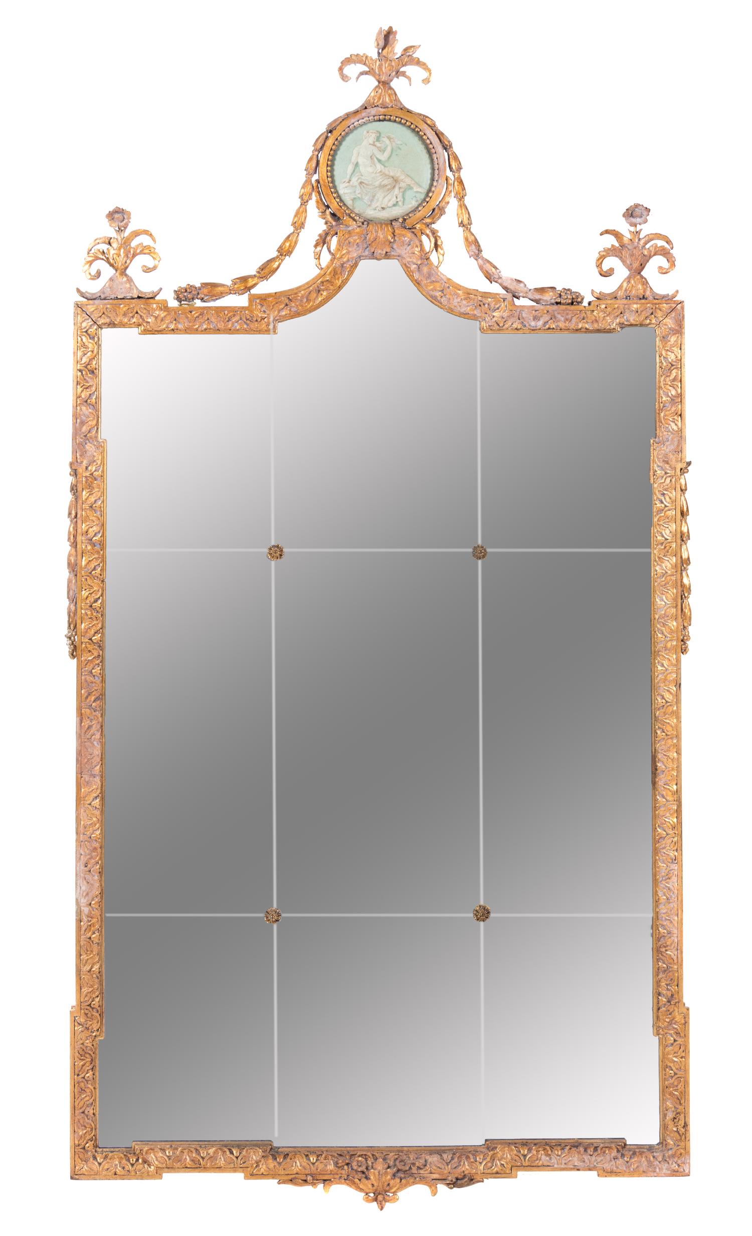 A George III Style Giltwood Mirror Height 57 x width 29 1/4 inches. — EARLY 20TH CENTURY