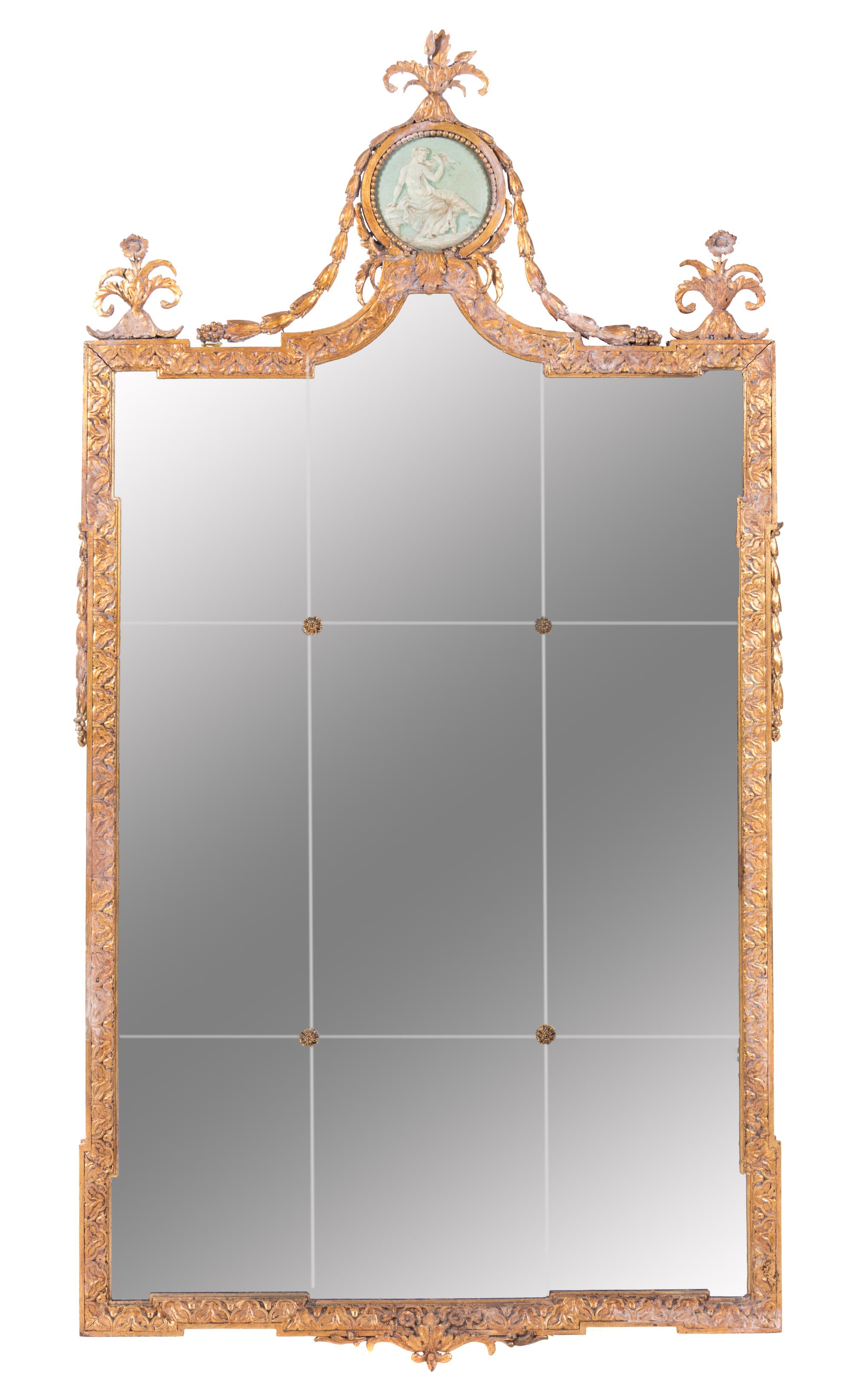 A George III Style Giltwood Mirror Height 57 x width 29 1/4 inches. — EARLY 20TH CENTURY
