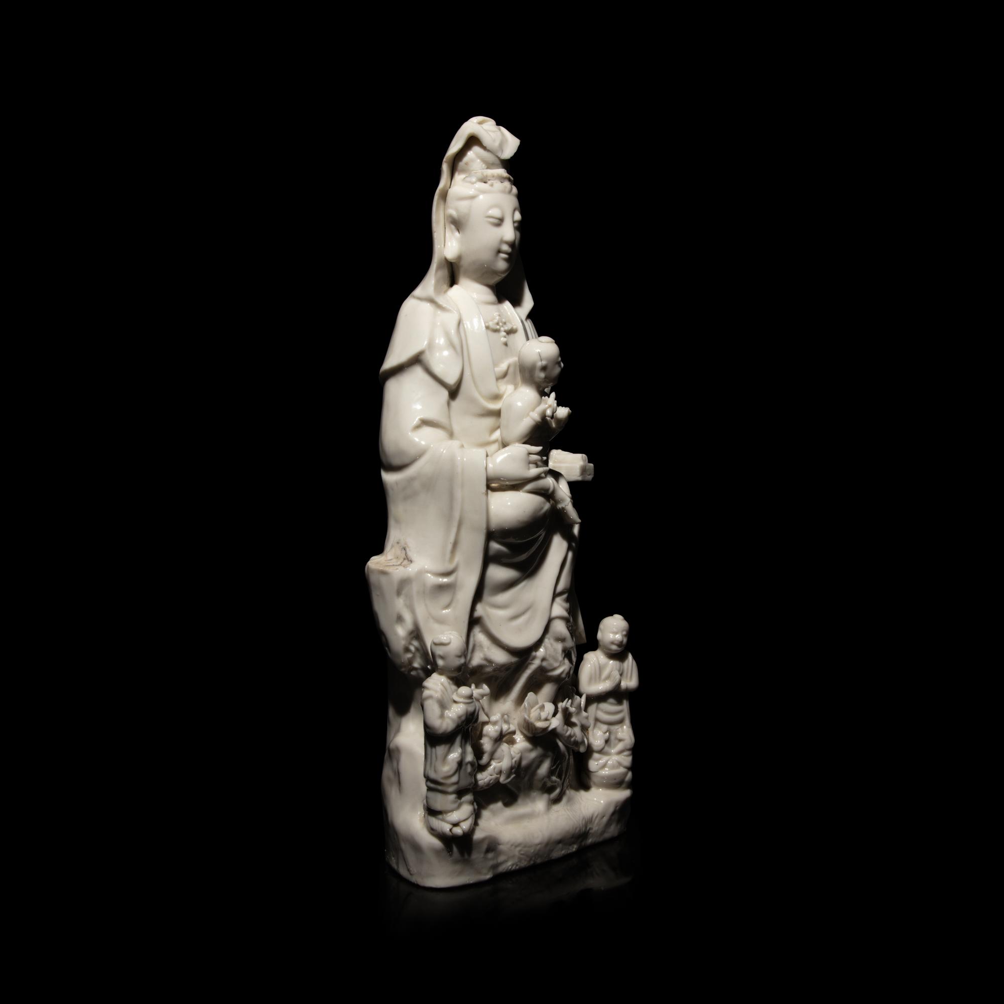 A Chinese Blanc de Chine Dehua Porcelain Guanyin, 19th-20th Century — 晚清民國 德化白瓷觀音
