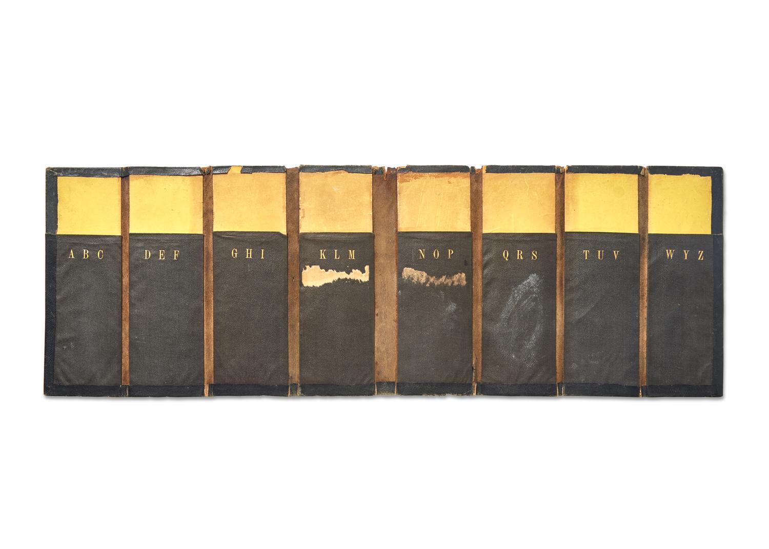 [LINCOLN, Abraham (1809-1865)]. A wallet-style leather bill-book purportedly owned by Lincoln. Ca. 1840s-50s.
