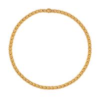 HENNELL, YELLOW GOLD AND DIAMOND NECKLACE