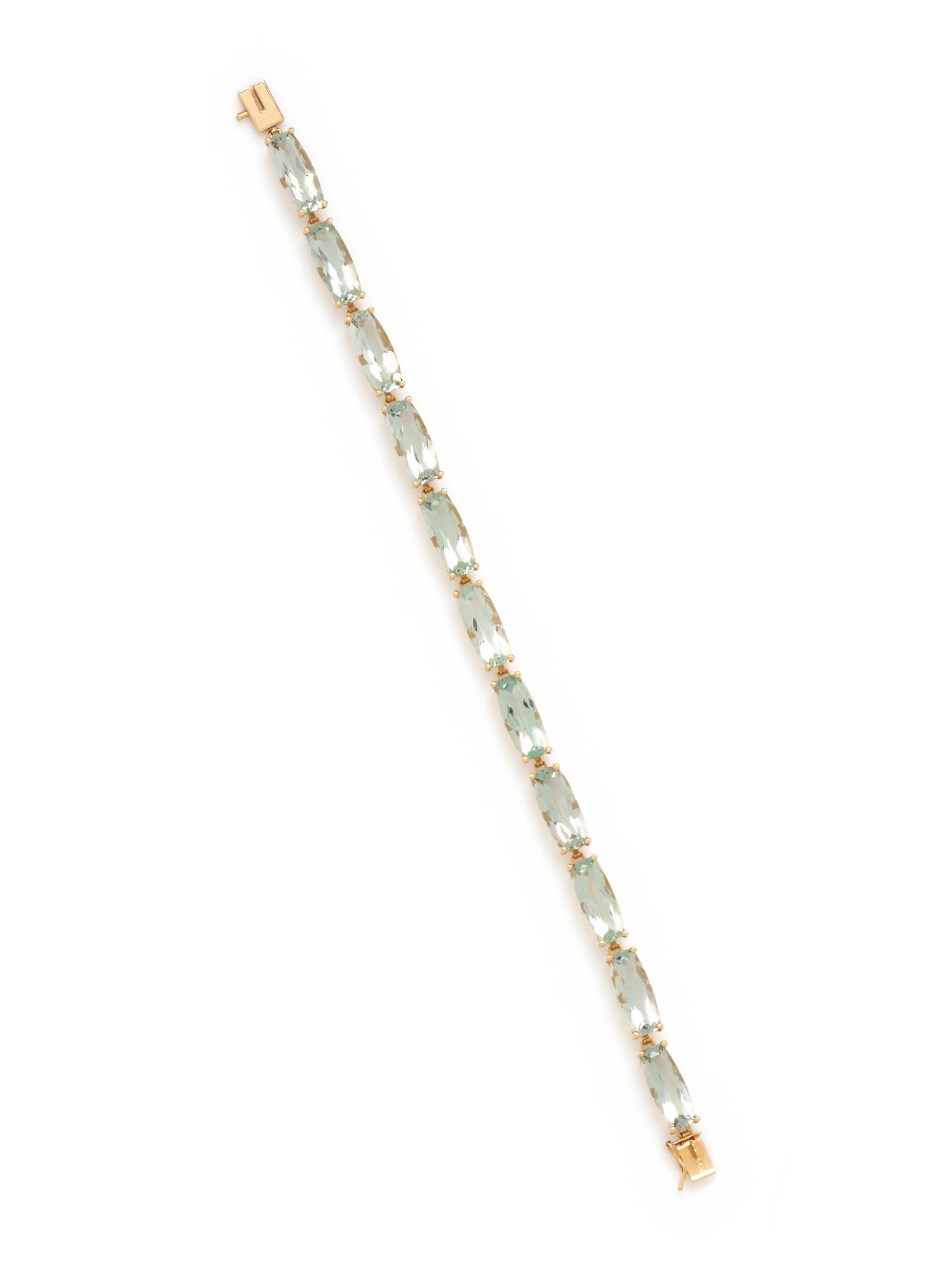 YELLOW GOLD AND QUARTZ BRACELET