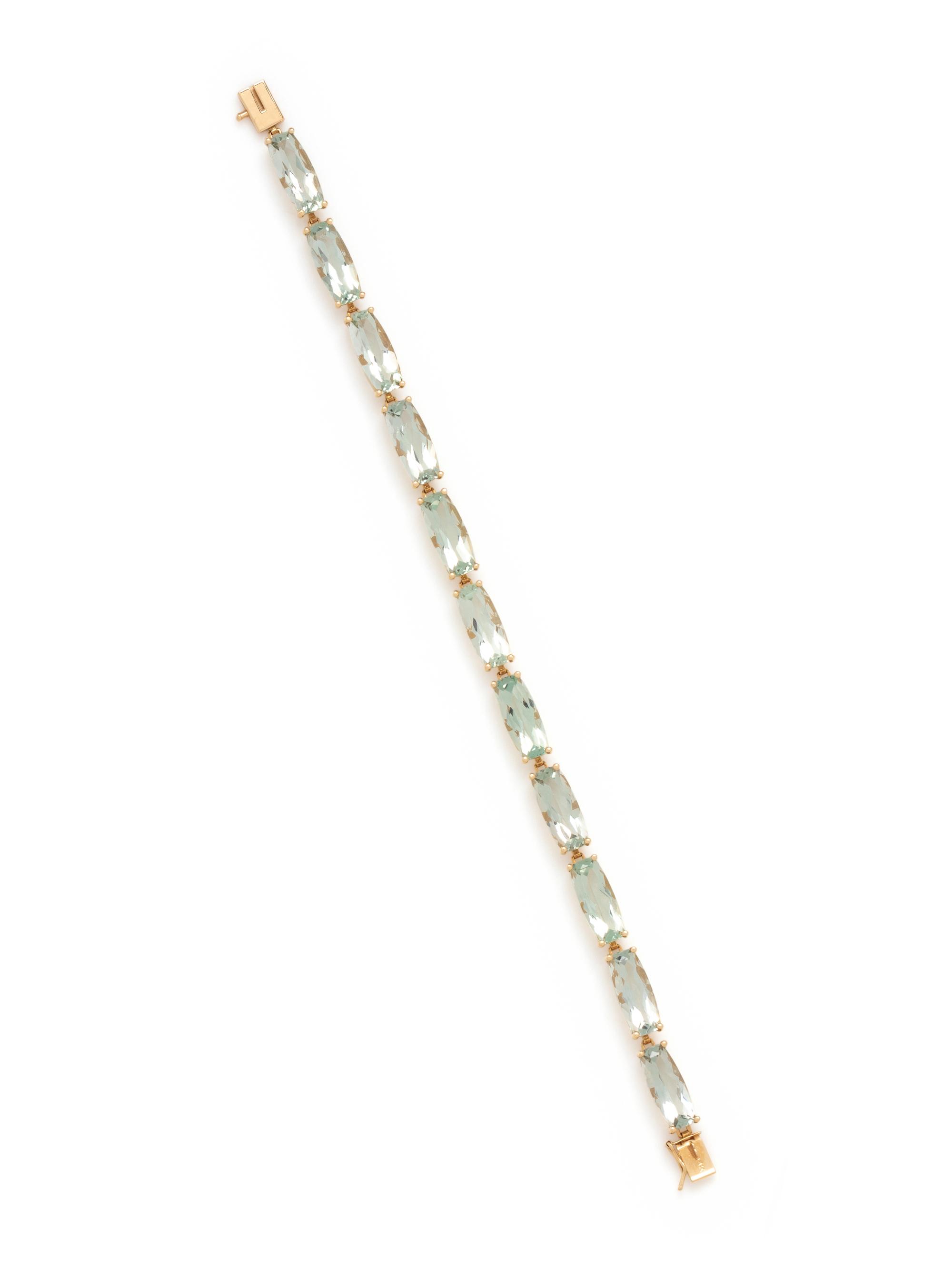 YELLOW GOLD AND QUARTZ BRACELET