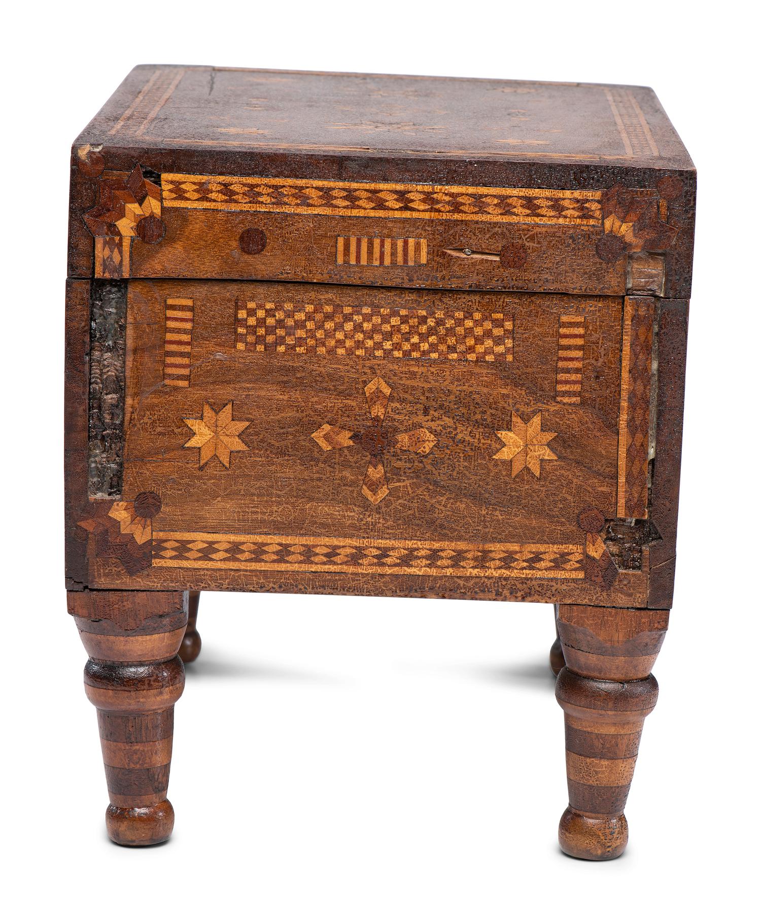 A Folk Art Marquetry Chest
