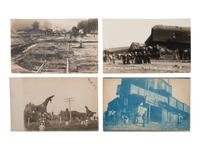 [RAILROADS]. A group of 71 RPPCs and photographs of trains, incl. train wrecks.