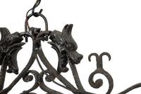 A Mizner Wrought Iron Twelve-Light Billiard Chandelier