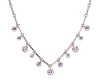 CHAUMET, WHITE GOLD AND MULTICOLOR SAPPHIRE SET