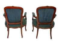 A Pair of Louis XV Style Walnut Fauteuils