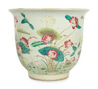 A Chinese Export Enameled Porcelain Jardiniere — 20TH CENTURY