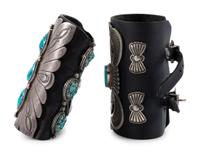 Pair of Navajo Silver and Turquoise Ketohs