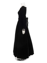 Yves Saint Laurent Haute Couture Black Velvet Dress and Belt, ca. 1980