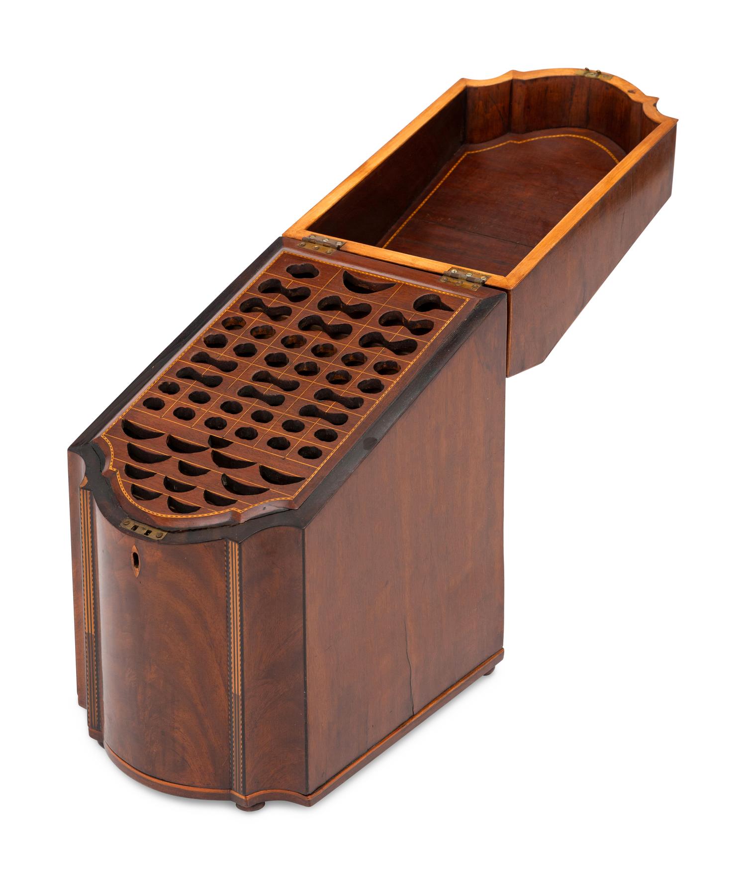 A George III Mahogany Cutlery Box